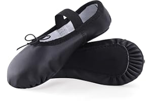 ZDQ Zapatillas Ballet Niña Cuero Zapatos Danza Mujer Calzado de Danza Gimnasia Yoga Prada para Niños y Adultos Tallas 22-44 EU