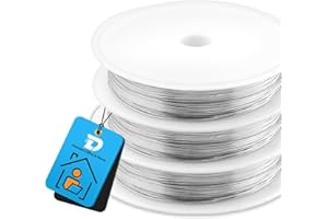 DZSEE Craft Wire 3 Rolls Set, Total 0.5 mm x 16.5 m (54FT) Silver Wire, Modelling Wire, Craft Jewelry Decoration Essential Craft Wire