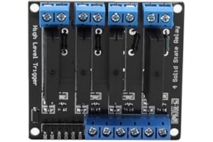 VIKYE Solid State Relay Module, 4 Channels Solid State Relay Module DC-AC 5V High Level Trigger with Fuse 2A