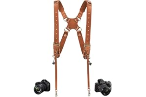 4J LEDR Correa cámara de Fotos,Camara Fotografica Profesional Correa para Camara,Correa de Hombro de cámara,Correa de Cuero para cámara,Equipo de cámara múLtiple para Correa Dslr/Slr,Tan