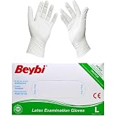 Beybi Large (B&uuml;y&uuml;k Boy) Latex Pudralı Muayne Eldiveni 100'l&uuml; Paket