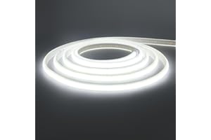 KISUFU Luce al Neon 220V Strisce LED COB, Flessibile Striscia al neon Alta luminosità 288 LED/M,IP65 impermeabile,Striscia LED al neon a corda tagliabile per la decorazione di interni