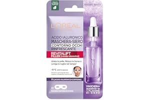 L'OREAL PARIS L'Oréal Paris Maschera Contorno Occhi Revitalift Filler, Con Azione Anti-Età e Rinfrescante, Idrata e Leviga le Rughe, Con Acido Ialuronico e Caffeina Pura