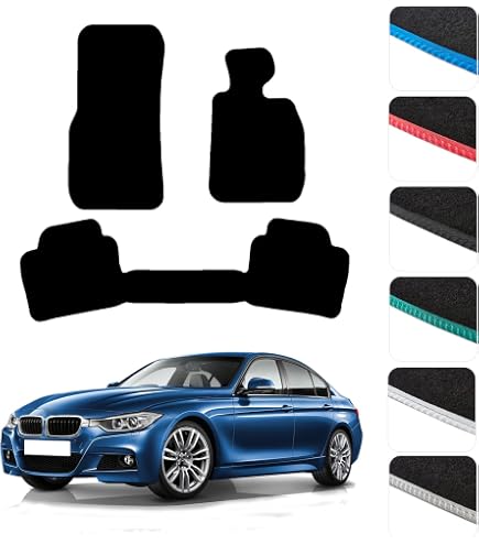 TPE Rubber Floor Mats For BMW 3 Series F30 (2011-2019) – Black Deep Tray Tailored Fit - View #2