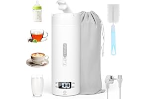 Dreamhigh® Bouilloire de Voyage 450ml, Mini Électrique 300W, Chauffe Eau Portable pour Café, Lait, Thé (220V)