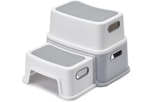 HOUSE DAY Stołek dla dzieci, 2 stopnie (wysokość: 25 cm), bezpieczny taboret do stąpania z antypoślizgowymi nóżkami, do łazienki, toalety, taboret do stąpania