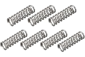 UXCELL sourcing map Compression Ressort 1.2mm Fil Diamètre, 8mm OD, 25mm Libre Longueur Ressort Acier Extension Ressort Argent 7Pcs