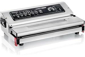 Magic Vac Jumbo 30 Premium, Máquina Envasadora al Vacío De Alimentos en Acero Inoxidable para Bolsas al Vacío y Contenedores, Kit de Envasado Al Vacío, Sistema Patentado Hecho en Italia
