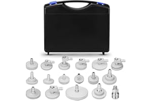 D-LUMINA Adaptador de Válvula de Purga de Freno de Automóvil de 17 Piezas, Adaptador de Líquido de Freno de Automóvil de Aluminio con Conector Rápido, se Adapta a la Mayoría de los Automóviles.