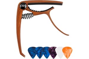 AYHYHLJZJ Capodastre Guitare Classique, Mediator Guitare Inclus, Capo Guitare en Alliage Plat, Ajustement Parfait pour Corde Guitare Classique, Protection et Durabilité Assurées