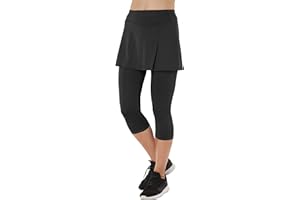 Westkun Legging Jupe Femme Skapri Jupe Sport Jupe de Tennis avec de Poche Golf Course à Pied 3/4 Legging 2 en 1