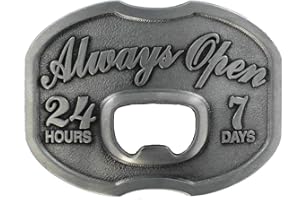 eeddoo® Gürtelschnalle - Always Open Flaschenöffner (Buckle für Wechselgürtel für Damen und Herren | Belt Frauen Männer Oldschool Rockabilly Metall Gothic Wave Rock Biker Western Trucker Casino Skull)