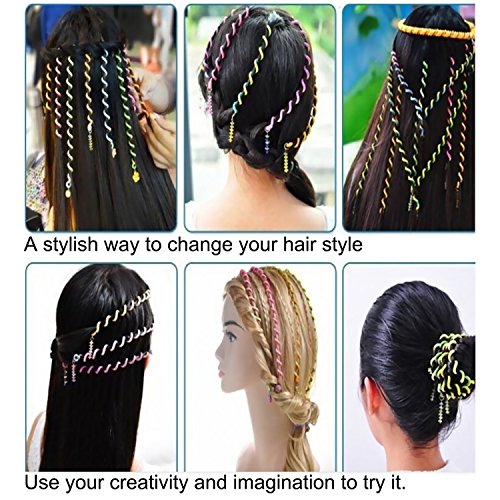 Sasairy Frauen Mädchen Packung mit 12 Stück bunte Haar Torsion Haar Verpackungs Zubehör - 7