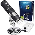 COOLCOLD WiFi Digital Microscope,50X-1000X Digital Zoom Endoscope HD 2MP 8 LED for Android and iOS Smartphone, iPhone, Samsung, Tablet, Windows PC (Black)