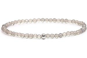 Echtes Rauchquarz Edelstein Armband mit facettierten 3mm Perlen - verschiedene Längen - Heilstein Schutzstein Edelsteinarmband Glücksbringer Talisman Geschenk (Rauchquarz, 16CM)