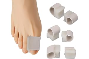 BOXOB 6szt Żelowych Separatorów Palców u Stóp dla Kobiet i Mężczyzn, Korektor Haluksów Ulga dla Stopy Młotkowatej Wyrównanie Dużego Palca u Nogi i Rozpórki na Zachodzące na Siebie Palce