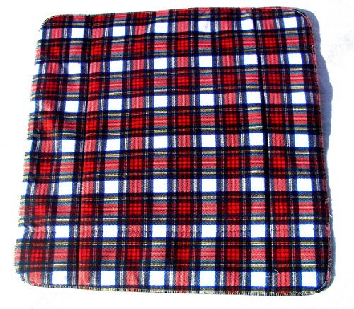 MEX-LINE Inkontinenz Stuhlauflage DESIGN: Karo rot, wasserdichte Sitzauflage/ Sitzkissen/ Nässeschutz, waschbar und wiederverwendbar, ca. 45 x 45 cm - 2