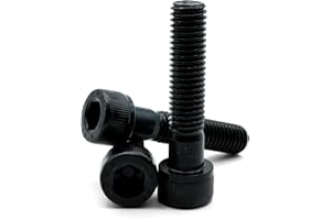 Hippo Hardware M4 (4mm X 30mm) Black Socket Cap Screws Self Colour 12.9 High Tensile Allen Bolt (Pack of 10)