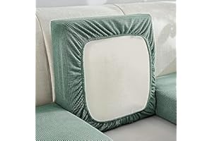 VEAI Sofa Sitzkissenbezug 3/4/2/1 Sitzer Stretch Couch-Kissenbezug Beige/Grau Elastisch Sofa Husse Husse Überzug Bezug Sitzbezüge Kissenbezüge für Sofa Sitzkissen Schonbezug