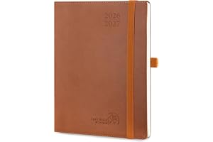 POPRUN Agenda 2026 2027 Veckoagenda Vertikal 22 x 16,5 cm från Aug'26 - Dec'27, 17 Månader Skolplanerare, Mjuk PU Läderomslag