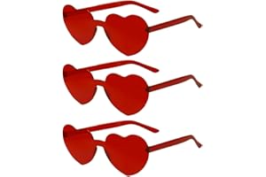 Jxuane 3 Pack Heart Shaped Sunglasses Ladies FashionRimless SunglassesVintage Love Heart Sunglasses for Pink Eyewear Shopping BeachOutdoor Party