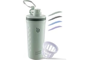 BOTTLEBOTTLE BOTTLE BOTTLE Stainless Steel Protein Shaker Bottle with Handle for Men and Women 770ml(26oz) Insulated Metal Gym Water Bottles for Protein Powder(green)