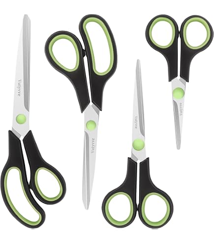 D.RECT Stainless Steel Office Scissors - 25cm (10"), Rubber Grip, For Paper, Cardboard & Tape