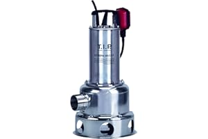 T.I.P. Extrema 500/13 Pro Pompe d'Eau Submersible Robuste Débit de 30000 l/h Thermorésistant Jusqu'à 50 °C Hauteur de Refoulement 14 mètres en Inox et Unité Hydraulique en Fonte Couleur Argent