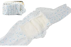 BePetMia Pañales Desechables para Perros Masculinos, Súper Absorbentes y a Prueba de Fugas, Pañales para Perros Micción Excitable o Incontinencia (M: 45-63cm, 10pcs)