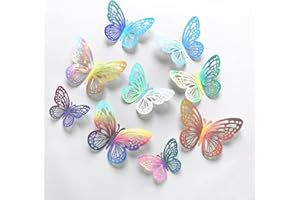 QHFlashbuy 60 Piezas 3D Pegatinas de Pared de Mariposa,3D Mariposas 3 Tamaños,Pegatinas Mariposas Decoración de Mariposa para Fiesta Boda Dormitorio Jardin Niños Decoración