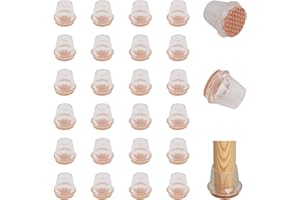 COEWUR 24 Pezzi Gommini per Sedie Rotondi con Feltro Piedini Trasparenti Feltrini per Sedie Cancellazione del Rumore (Applicabile Diametro: 13-22mm)