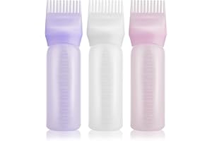 Honiwu Applikator Flasche Haare, 170ml/6oz Hair Oil Applicator, 3 Stück Haarfärbebürste Flasche Haarfärbemittel Flaschen Bürste Färben Shampoo Ölkamm Haarwerkzeuge Applikator Pinsel Flaschen