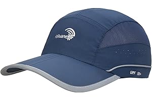 RRvane Running Cap UPF50+ Quick Dry Outdoor Sports Hat Reflective Lightweight Unstructured Baseball Cap for Men Women