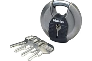 Master Lock Cadenas rond [A Clé] [Acier Inoxydable] [Extérieur] M40EURD - Idéal pour les espaces de rangement, les Remises, les Garages, les Remorques