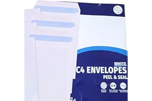 ZEBTON A4 / C4 Peel and Seal White Envelopes Pack of 30