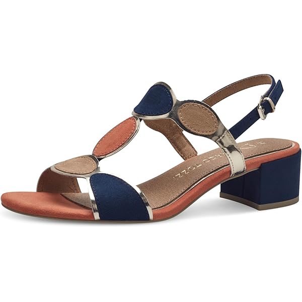 Sandali Con Tacco A Zeppa Marco Tozzi Donna - Comodi, In Tela, Con Fibbia - Foto 7