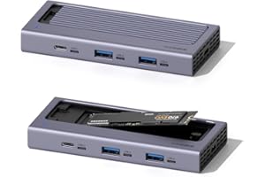 Hagibis Hub USB C avec boîtier SSD M.2, Couvercle magnétique, Facile à démonter avec USB 3.1 10 Gbit/s, USB C pour MacBook Pro, iPhone15 Pro Max, Mac Mini, Ordinateur Portable, PC (HB777)
