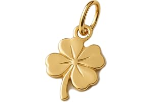 HANDMADE Solid 9ct Gold Clover Pendant Good Luck Four Leaf Shamrock Charm for Women Necklace or Bracelet