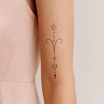 Temporalis Fake Tattoo-Set 'MINIMALISTISCHE STERNE' - 4 Tattoos, Wasserfest, Hält 1-2 Wochen, Vegan