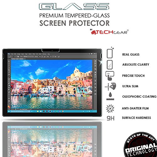 TECHGEAR® Microsoft Surface Pro 4 (31,2 cm Bildschirm) echtes Sekuritglas Displayschutzfolie Guard Cover - 2