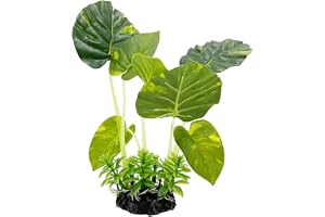 Smoothedo-Pets Aquarium Plants Fish Tank Decorations Plastic Artificial Plant Goldfish Waterscape Betta Fish Hides/Rest (Leaf)