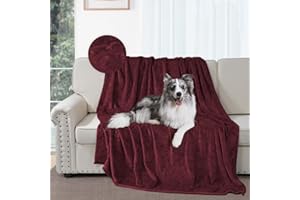 DUJUIKE Couverture de lit imperméable, Couverture imperméable en Flanelle pour Chien, Convient pour protéger Les Meubles de canapé-lit, Multifonctionnelle (Rouge Bordeaux, 102x152cm)
