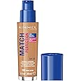 Rimmel Match Perfection Foundation 203 True Beige, Medium Coverage, 24hr Hydration, No Caking or Creasing, Lightweight, Reduces Imperfections, Invisible Coverage, SPF20, Cruelty Free