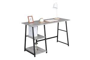 WOLTU Scrivania per Computer, Scrittoio con 2 Ripiani a Sinistra o Destra, 120x50cm, Salvaspazio per Ufficio, TSG25gr