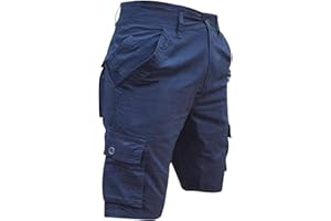 Whispering Jones London Mens Cargo Shorts Combat Twill Work Chino Knee Length Summer Pants Pockets New
