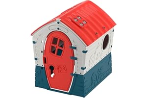 Palplay Dream Playhouse, UV Resistant, Indoor and Outdoor, Garden Toys, Sunroof Windows and Peep Holes, Ideal for Kids Ages 2+, Red, Yellow and Blue, 95 x 90 x 110 cm