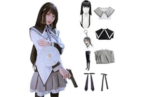 Juejuezi Madoka Magica Dress Homura Akemi Cosplay Uniform Dress Puella Magi Costume Halloween Outfit