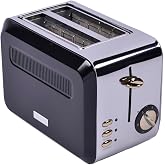 BergHOFF Gem Titan 2 Dilim Ekmek Kızartma Makinesi &ndash; 980 W, Paslanmaz &Ccedil;elik G&ouml;vde | Siyah G&uuml;m&uuml;ş