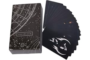 OCDSLYGB 78PCS Tarot Cards Oracle Tarot Cards Deck True Black Tarot Cards Fortune Telling Game Fate Forecasting Cards Game Set Fortune-Telling Game Tarot for Beginners (TDD1131B)