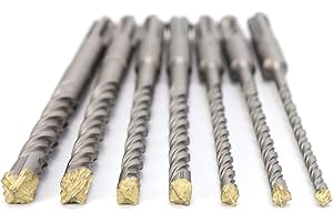 SDS Drill Bit Set, Firecore SDS Plus Concrete Drill Set 7 Pieces (5mm, 6mm×2, 8mm×2, 10mm,12mm-Concrete Drill Bit 160mm, for SDS Plus Hammer Drill